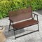 Costway 2-Person Patio Bench Folding Outdoor Garden Bench with Backrest and Armrests